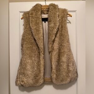 Sanctuary Faux Fur Vest in Warm Brown